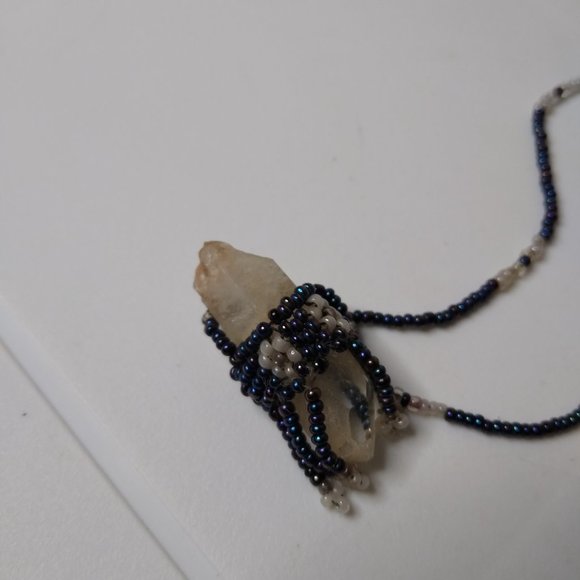 Small Bead And Quartz Crystal Necklace - Picture 10 of 16